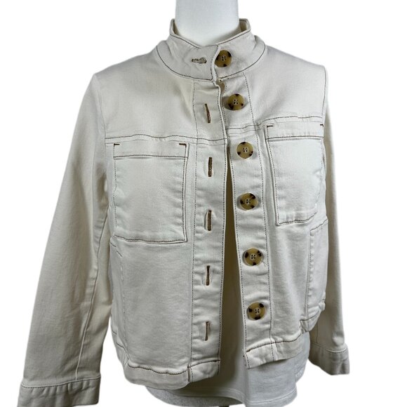 J. Jill Modern Short Jacket Size S Petite Ivory - Picture 11 of 14